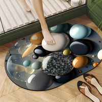 Super Absorbent Non-Slip Oval Bathroom Mat 48x78cm Large Rubber Backed Bath Rug Home & Garden Bath Mats & Rugs