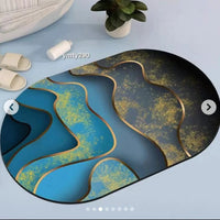Super Absorbent Non-Slip Oval Bathroom Mat 48x78cm Large Rubber Backed Bath Rug Home & Garden Bath Mats & Rugs