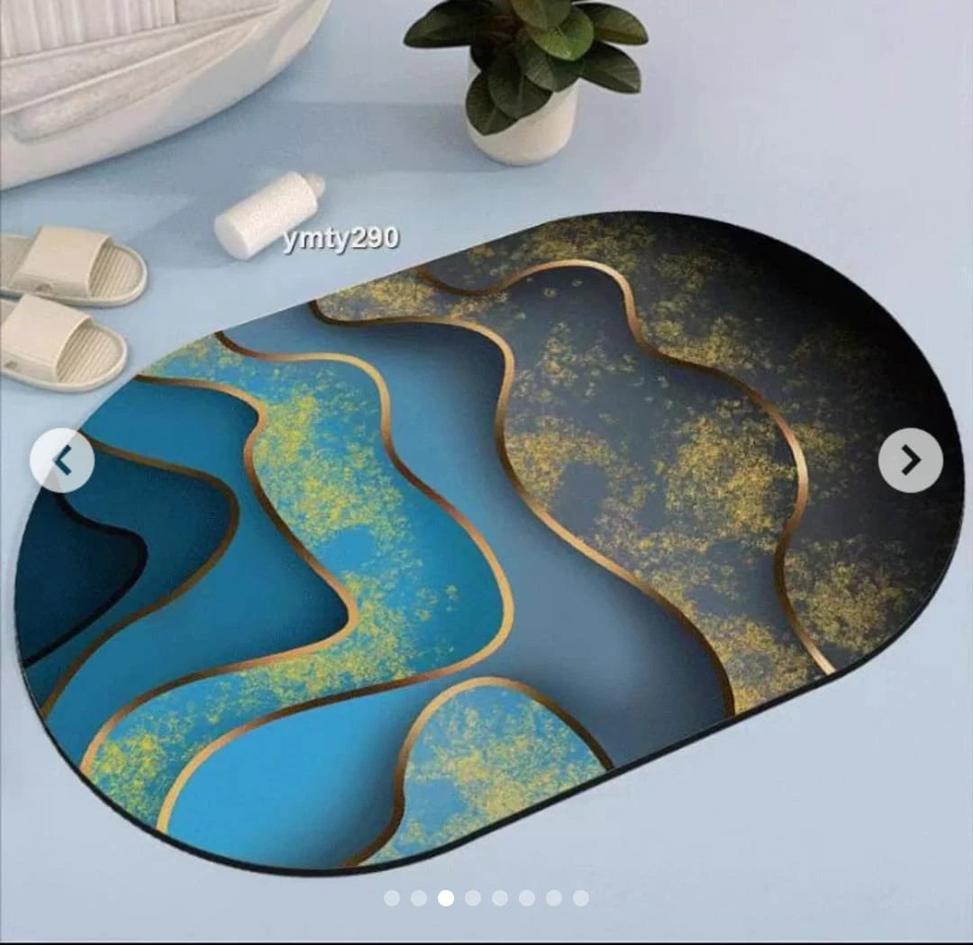 Super Absorbent Non-Slip Oval Bathroom Mat 48x78cm Large Rubber Backed Bath Rug Home & Garden Bath Mats & Rugs