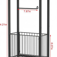 Black Metal Toilet Paper Holder with Storage Shelf Wall-Mounted Home & Garden Toilet Paper Holders
