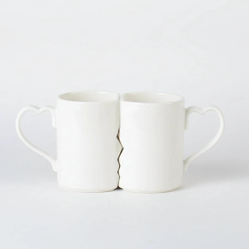 6 Piece Love Handle Ceramic Cup Set With Heart Shaped Handles For Coffee And Tea Kitchen & Dining Mugs