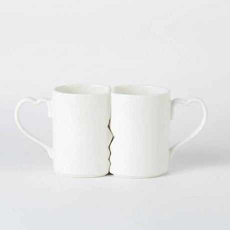 6 Piece Love Handle Ceramic Cup Set With Heart Shaped Handles For Coffee And Tea Kitchen & Dining Mugs