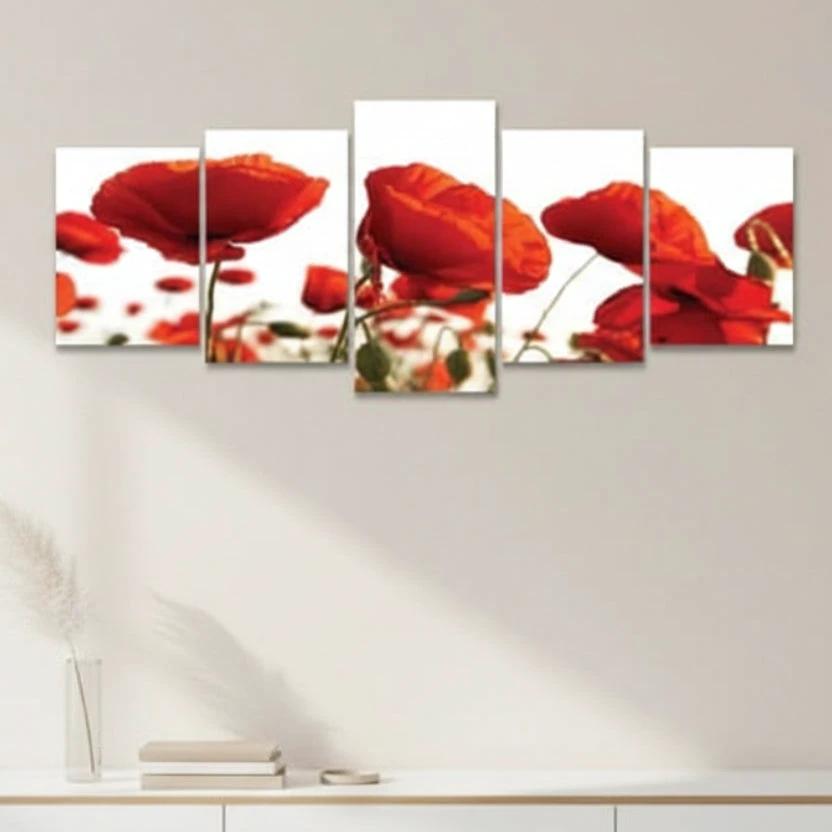 5-Piece Egyptian Wooden Wall Art 150x60cm Canvas Print Set Home & Garden Visual Artwork