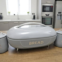 Elegant Bread Storage Bin with 3pcs Canisters Set Kitchen & Dining Bread Boxes & Bags