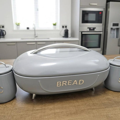 Elegant Bread Storage Bin with 3pcs Canisters Set Kitchen & Dining Bread Boxes & Bags