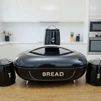 Elegant Bread Storage Bin with 3pcs Canisters Set Kitchen & Dining Bread Boxes & Bags