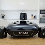 Elegant Bread Storage Bin with 3pcs Canisters Set Kitchen & Dining Bread Boxes & Bags