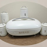 Elegant Bread Storage Bin with 3pcs Canisters Set Kitchen & Dining Bread Boxes & Bags