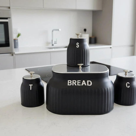 Elegant Bread Storage Bin with 3pcs Canisters Set Kitchen & Dining Bread Boxes & Bags