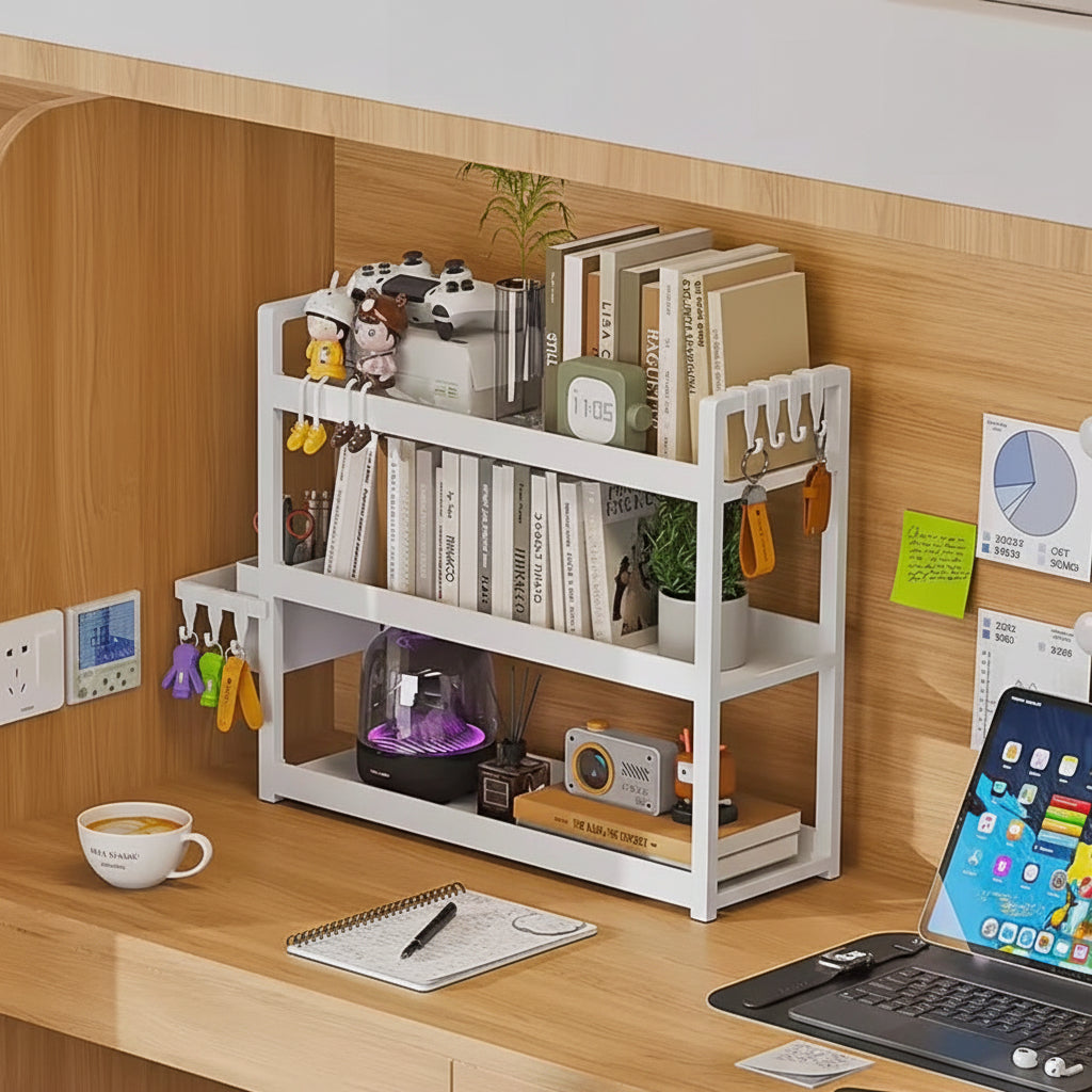 3-Tier Multifunctional Hard Plastic Organizer Shelf Black White Bedroom Kitchen Bathroom Study Home & Garden Household Storage Caddies