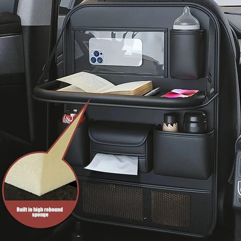 Car Back Seat Organizer Leather 61x42cm Waterproof Tissue Box Umbrella Pocket Cup Holders Phone Tablet Travel & Accessories Vehicle Organizers