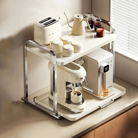 Pull-Out 2 Layer Multifunctional Kitchen Countertop Rack 52x39x52cm Microwave Shelf Kitchen & Dining Microwave Oven Accessories