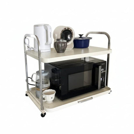 Pull-Out 2 Layer Multifunctional Kitchen Countertop Rack 52x39x52cm Microwave Shelf Kitchen & Dining Microwave Oven Accessories