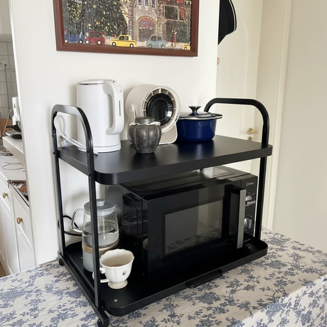 Pull-Out 2 Layer Multifunctional Kitchen Countertop Rack 52x39x52cm Microwave Shelf Kitchen & Dining Microwave Oven Accessories
