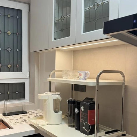 Pull-Out 2 Layer Multifunctional Kitchen Countertop Rack 52x39x52cm Microwave Shelf Kitchen & Dining Microwave Oven Accessories
