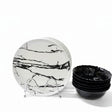 19-Piece Marble Effect Dinner Set with 2L Flask 6 Plates 6 Bowls 6 Mugs Kitchen & Dining Dinnerware Sets