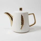 Fancy Gold Line Ceramic Kettle - 1000ml Kitchen & Dining Teapots