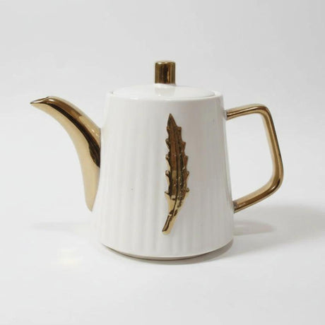 Fancy Gold Line Ceramic Kettle - 1000ml Kitchen & Dining Teapots
