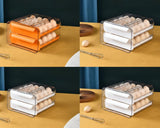 32-Egg Holder Tray Stackable Drawer 27.5x22cm Dustproof Moisture-Proof BPA-Free White Kitchen & Dining Food Storage Containers