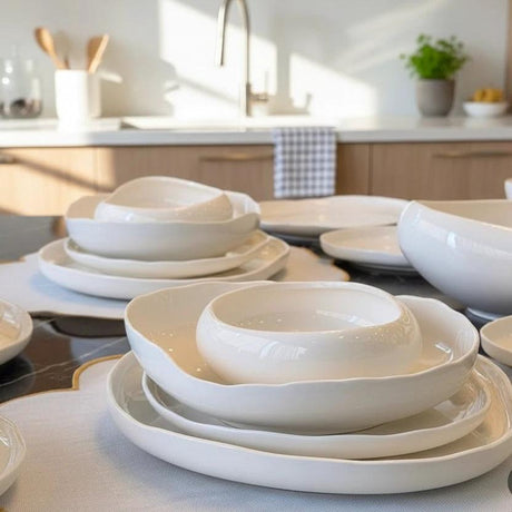 27-Piece Elegant European Porcelain Dinner Set 6 Plates 6 Side Plates 6 Salad Bowls 6 Soup Bowls Salt Shakers Platter Kitchen & Dining Dinnerware Sets