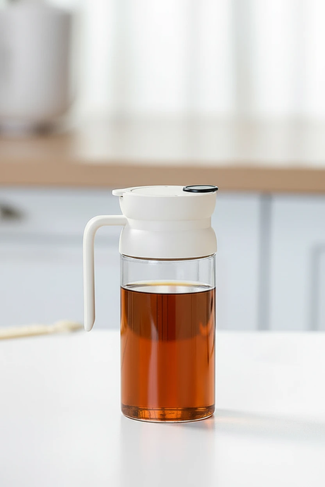 600ml Glass Oil and Vinegar Dispenser Bottle Leak-Proof Kitchen Cooking Pourer Kitchen & Dining Oil Dispensers