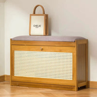 Entryway Wooden Flip Top Shoe Cabinet With Stool Bench Storage Home & Garden Shoe Organizers