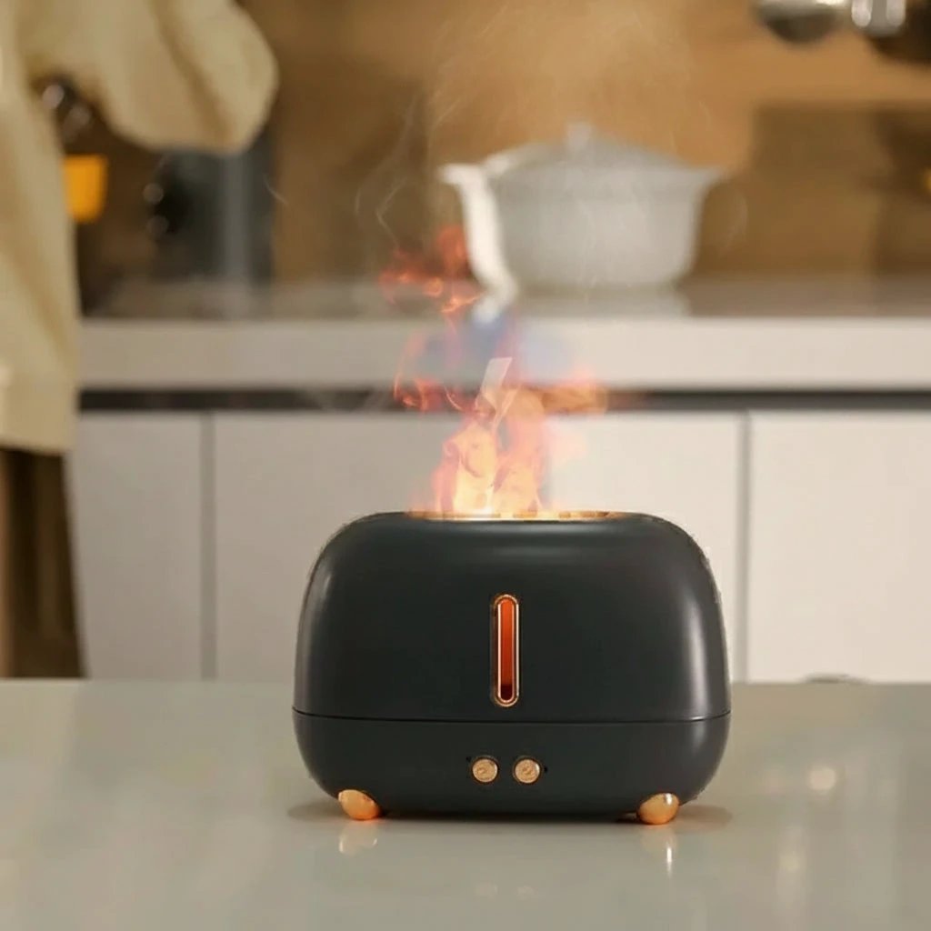 Portable Colorful Cool Mist USB LED Fire Flame Humidifier & Aroma Diffuser Home & Garden Humidifiers