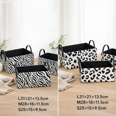 3-Piece Stylish Cow Print Storage Baskets Set Home & Garden Household Storage Containers