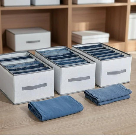 8 Grid Jeans & Pants Compartment Storage Box with Drawer Divider Home & Garden Closet Organizers