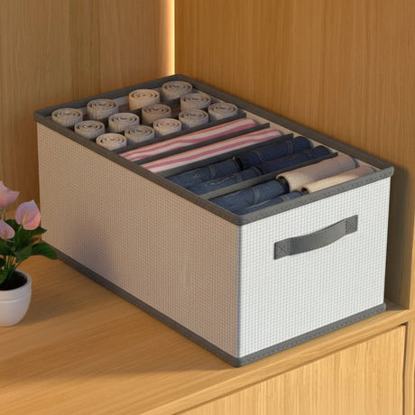 8 Grid Jeans & Pants Compartment Storage Box with Drawer Divider Home & Garden Closet Organizers