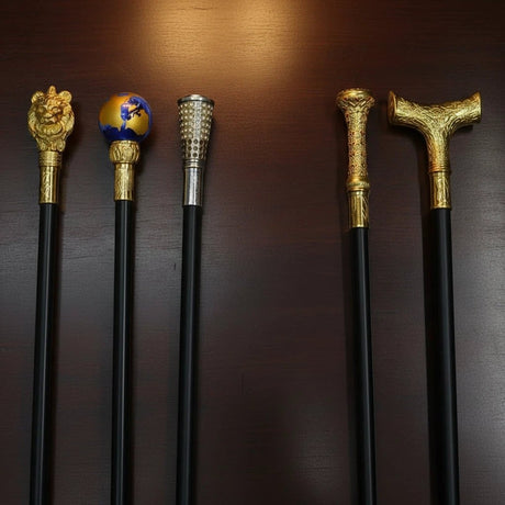 Stylish Pimped Walking Stick with Concealed Sword - Gold & Silver Handle Bags & Accessories Swords