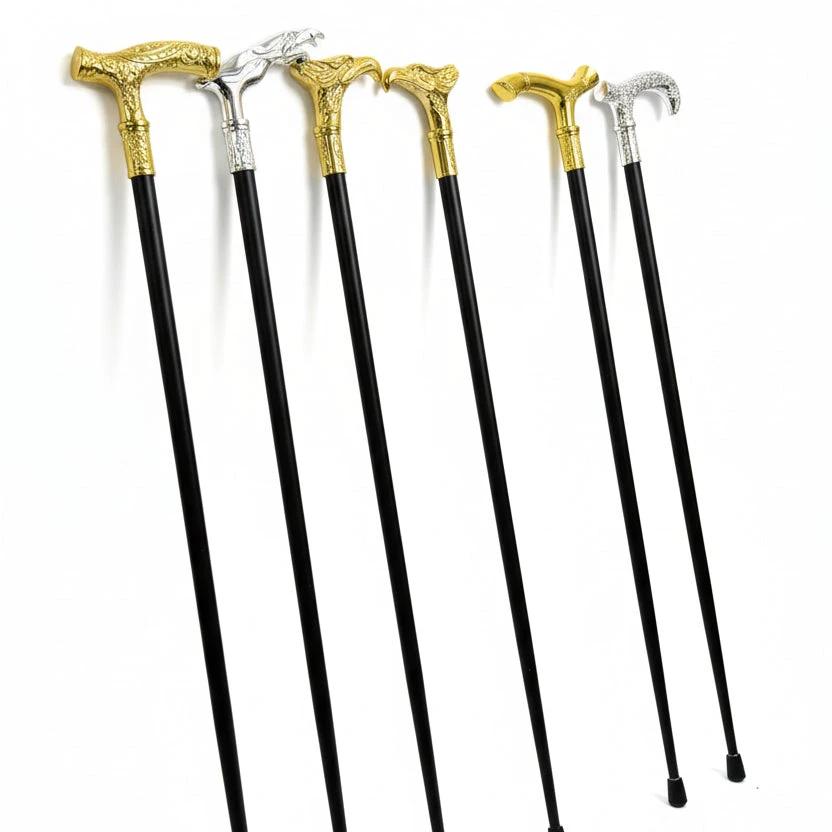 Stylish Pimped Walking Stick with Concealed Sword - Gold & Silver Handle Bags & Accessories Swords