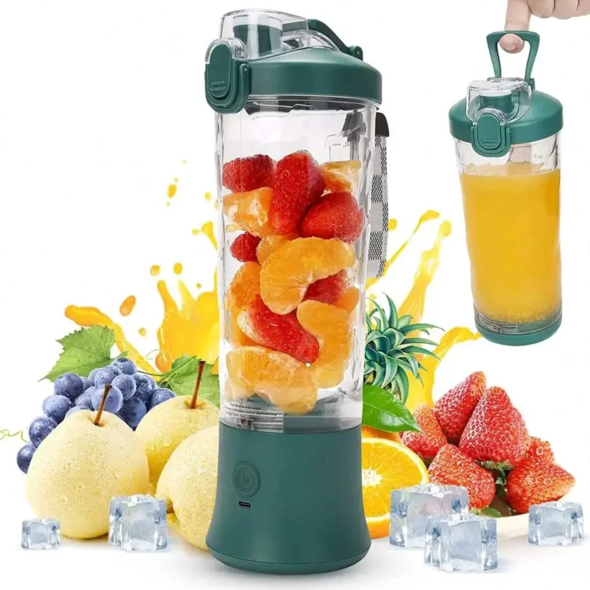 600ml Rechargeable Electric Blender 4000mAh 150W 6 Blades Pulse Blend Waterproof Detachable Kitchen & Dining Food Blenders