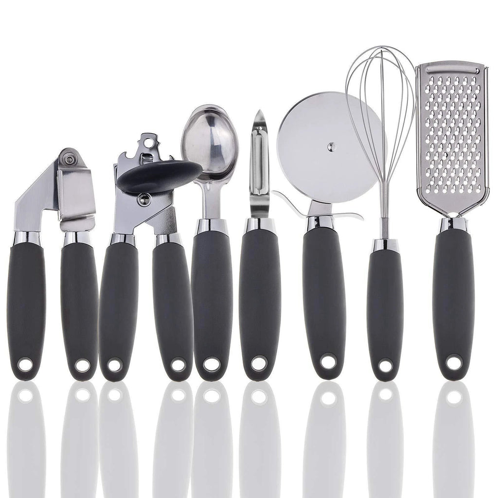 7-in-1 Kitchen Gadget Set Grater Whisk Dough Cutter Ice Cream Scoop Peeler Can Opener Garlic Press Black Green Pink Silver Kitchen & Dining Kitchen Utensil Sets