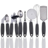 7-in-1 Kitchen Gadget Set Grater Whisk Dough Cutter Ice Cream Scoop Peeler Can Opener Garlic Press Black Green Pink Silver Kitchen & Dining Kitchen Utensil Sets