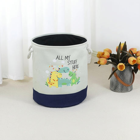Fabric Storage Basket - Dinosaur Print, Foldable Kids Organiser Home & Garden Household Storage Containers