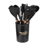 12pcs Silicone Non-Stick Cookware Set with Storage Bucket Kitchen & Dining Kitchen Utensil Sets