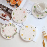 Woven Wooden Place Mats - Non-Slip Coaster Set 2pcs Kitchen & Dining Trivets