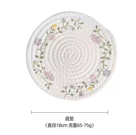 Woven Wooden Place Mats - Non-Slip Coaster Set 2pcs Kitchen & Dining Trivets
