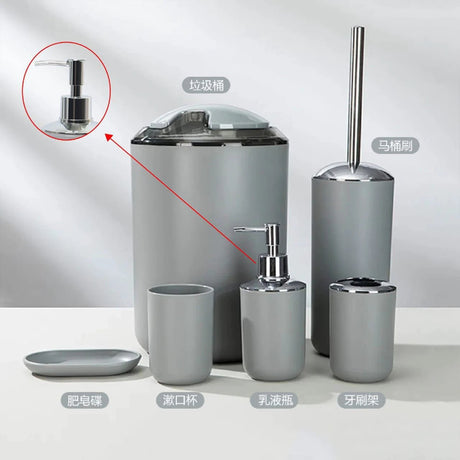 6pcs Bathroom Accessories Set - Elegant & Mildew-Free Home & Garden Bathroom Accessory Sets