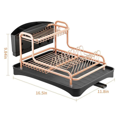 Aluminium Dish Drying Rack & Sink Organizer – Gold Kitchen Storage Dish Racks