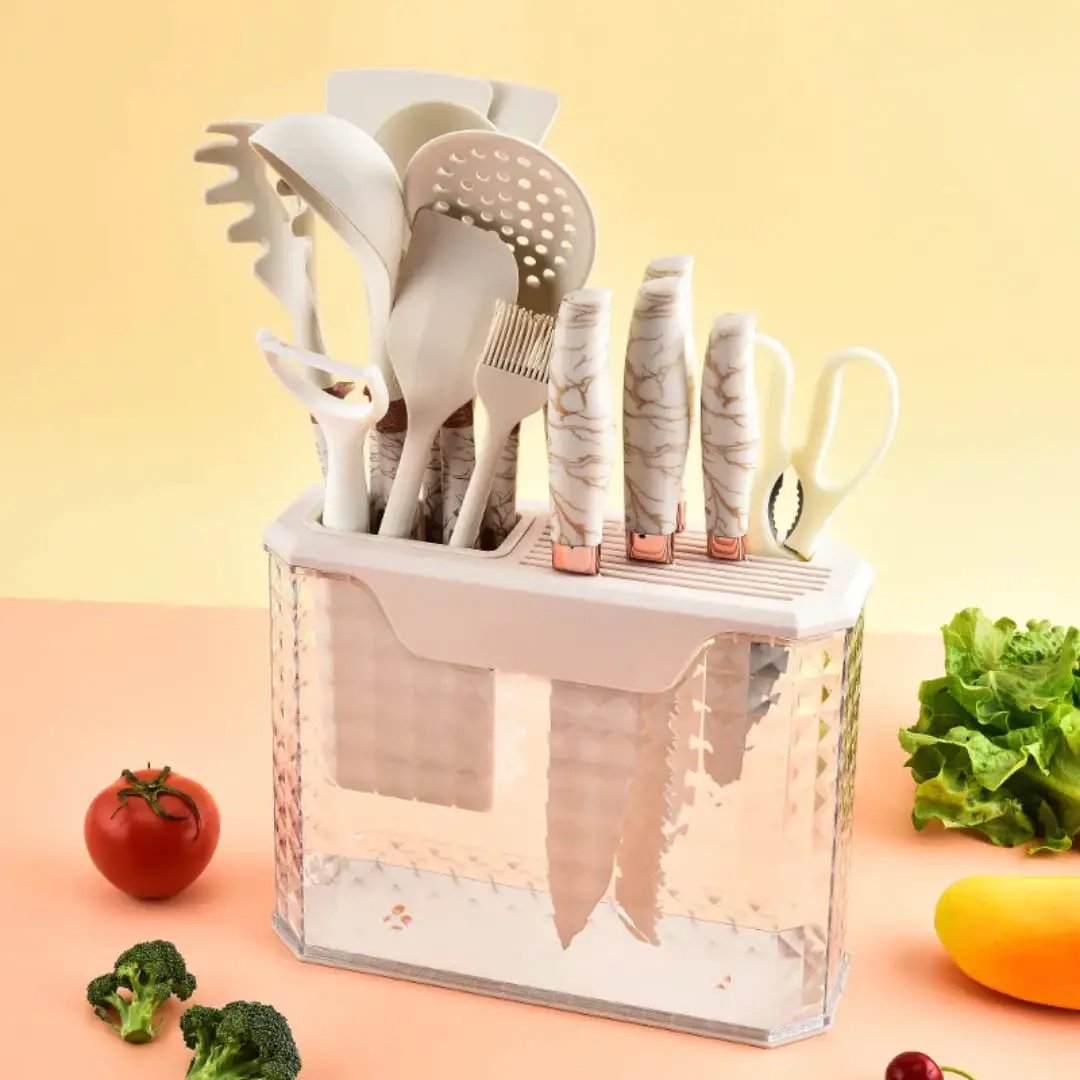 16pc Stainless Steel & Silicone Kitchen Set Kitchenware Kitchen Utensil Sets