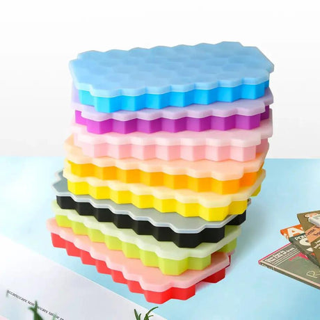 Honeycomb Silicone Ice Cube Mould with Lid Kitchen Tools Ice Cube Trays