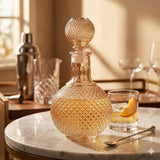 Round Gold Whiskey Decanter – 1L Home Bar & Drinkware Decanters