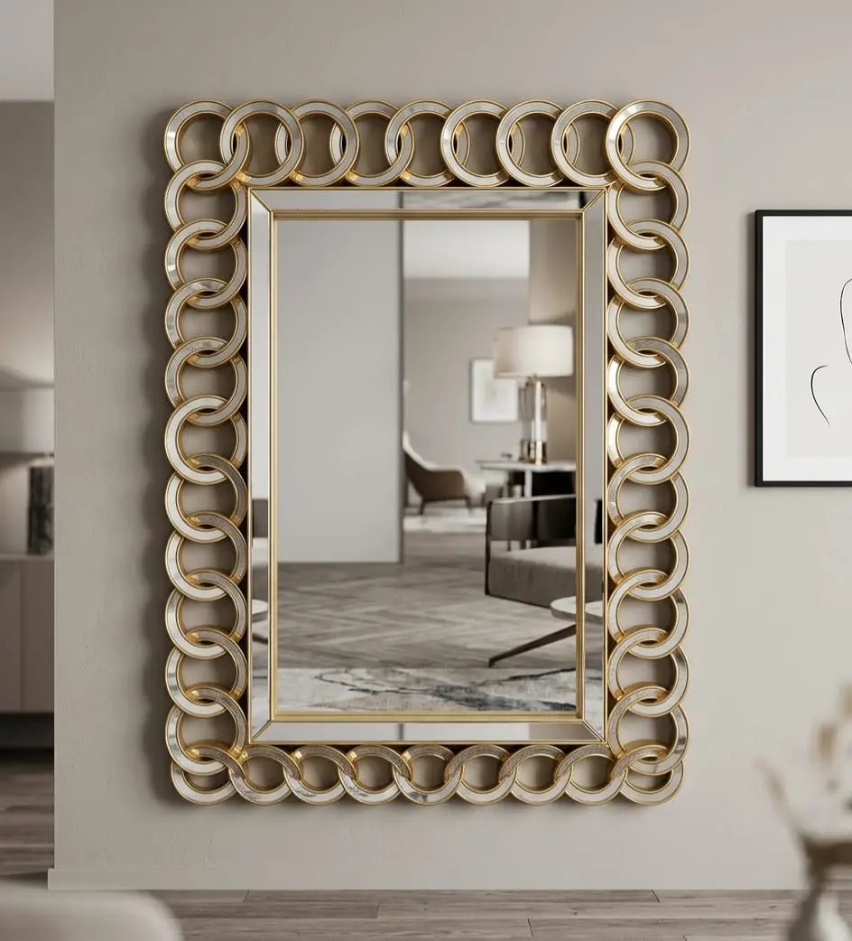 Luxury Gold Decorative Mirror – 80×60cm Mirrors & Wall Decor Mirrors