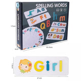 Kids Wooden Spelling Puzzle – Alphabet Learning Toy Educational Toys Reading Toys
