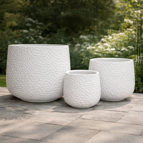 3-Piece Premium Concrete Planter Set Planters Planters