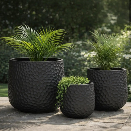 3-Piece Premium Concrete Planter Set Planters Planters