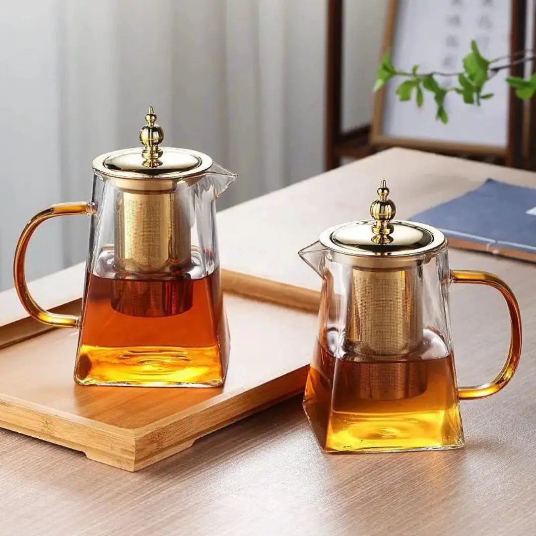 Heat Resistant Glass Teapot with Stainless Steel Infuser Kitchen & Dining Teapots
