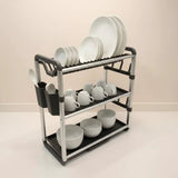 3-Tier Aluminium Dish Drainer Kitchen Storage Dish Racks